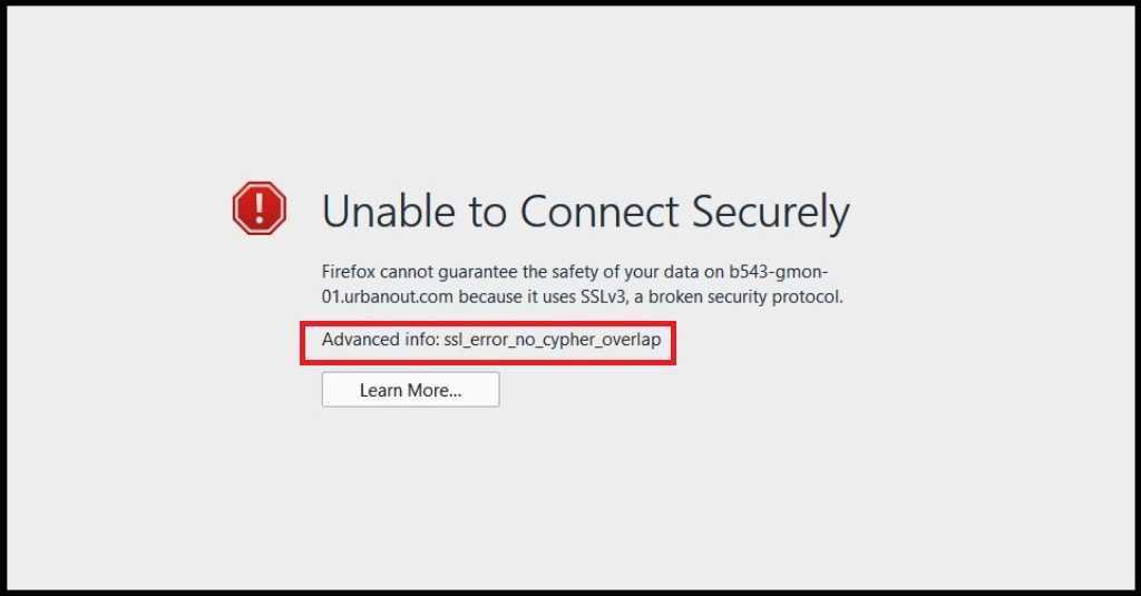 Ssl_error_no_cypher_overlap error in firefox