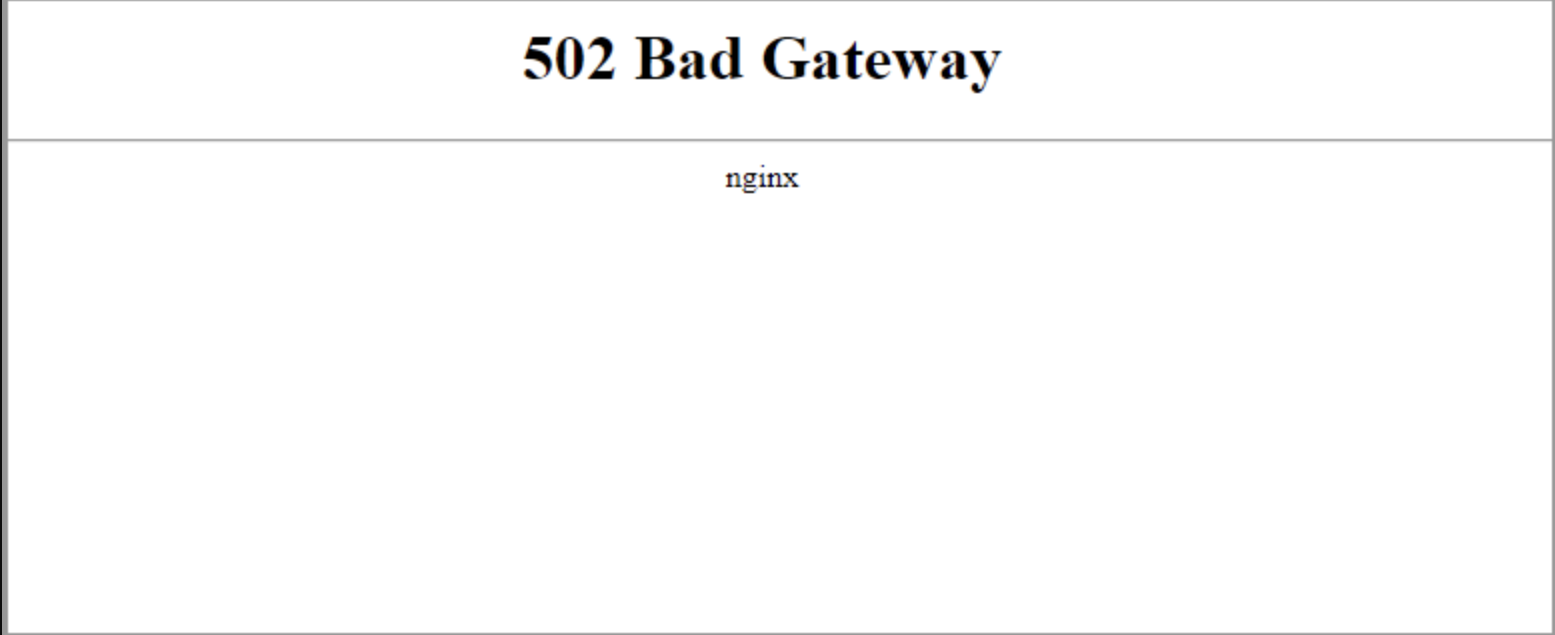 Что значит 502 bad gateway