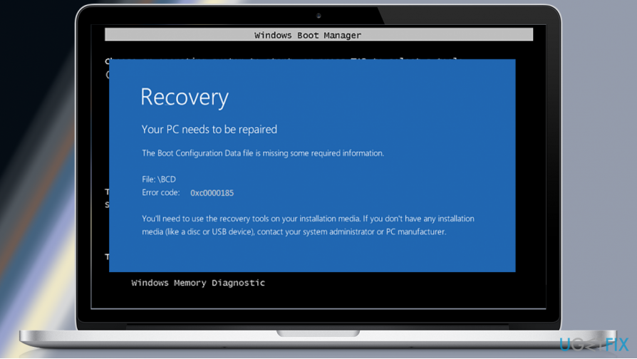 How to fix boot configuration data error code 0xc0000185 windows 10?