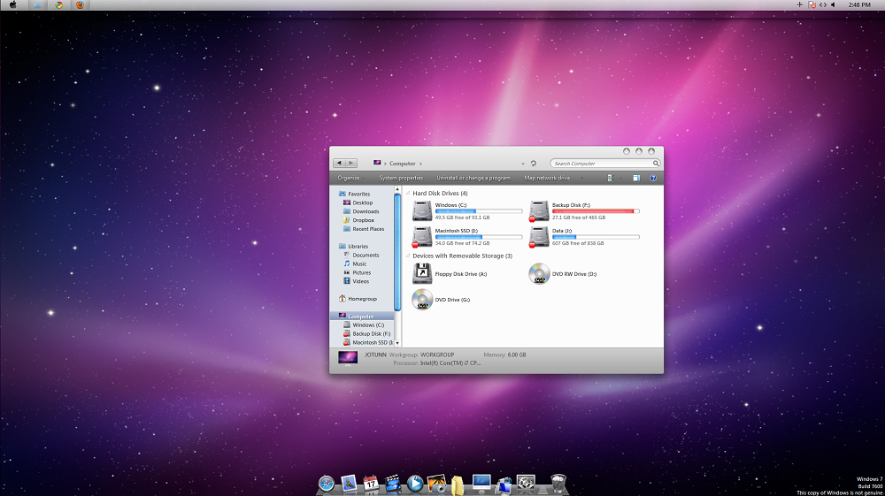 Темы для windows 7 в стиле mac os apple