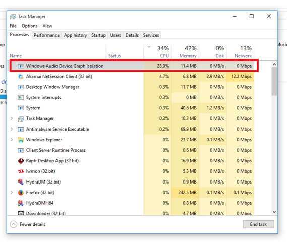 Пропал звук изоляция графов аудиоустройств windows