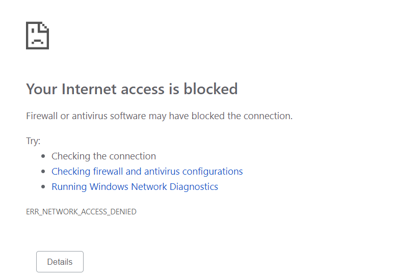 Доступ в интернет закрыт err_network_access_denied в chrome — как исправить?
