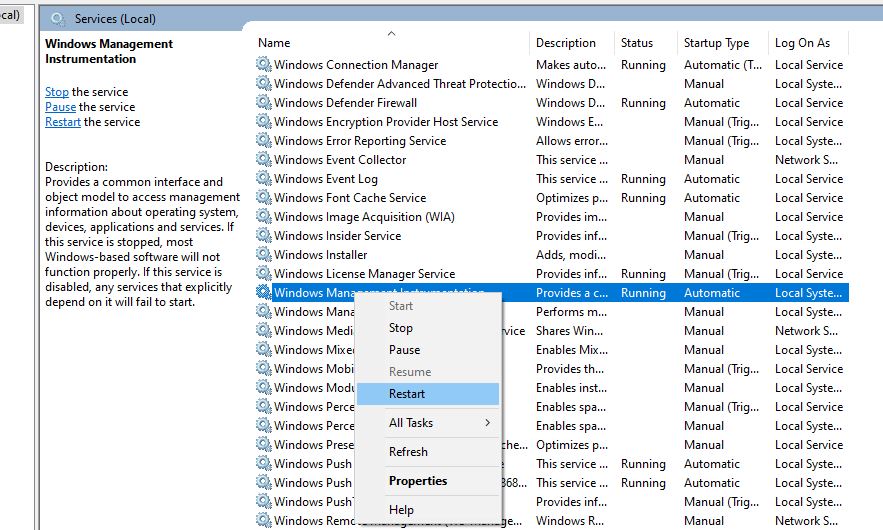Wmi provider host загружает процессор – решение проблемы