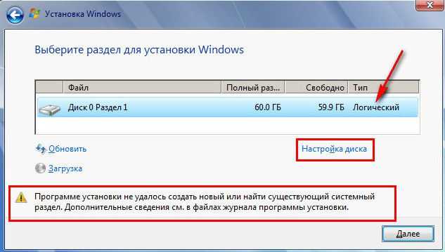 Нам не удалось создать новый или найти существующий раздел в windows 10 — как исправить?