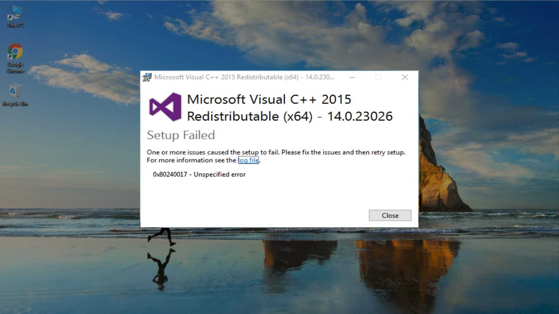 Как исправить ошибку 0x80240017 при установке visual c++