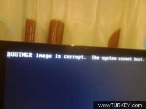 Bootmgr image is corrupted что делать