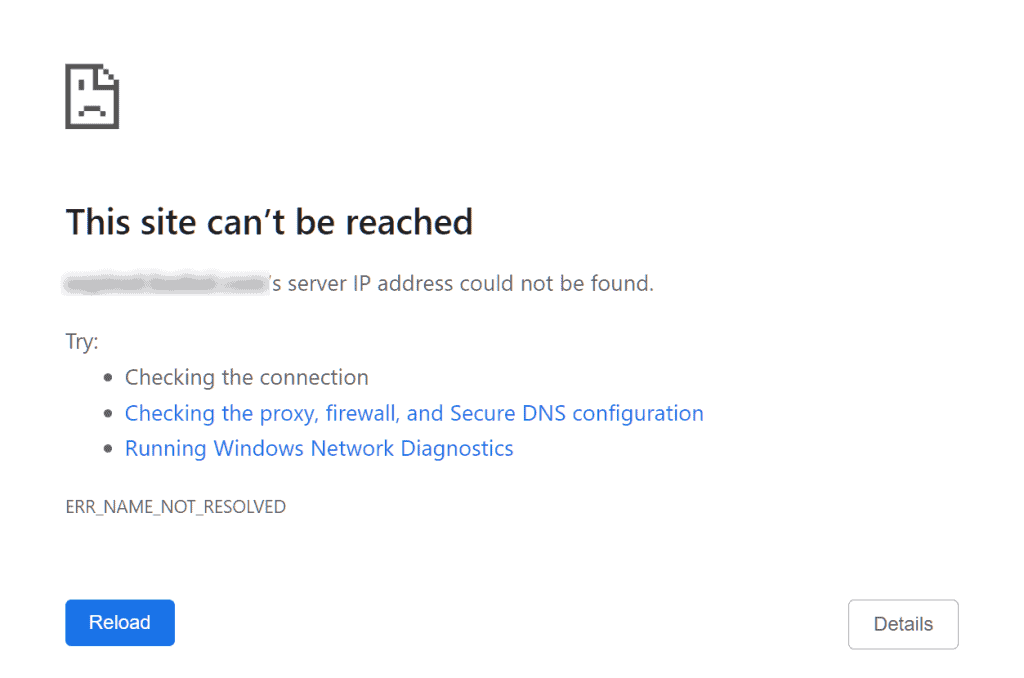 Код ошибки err_name_not_resolved — алгоритм исправления