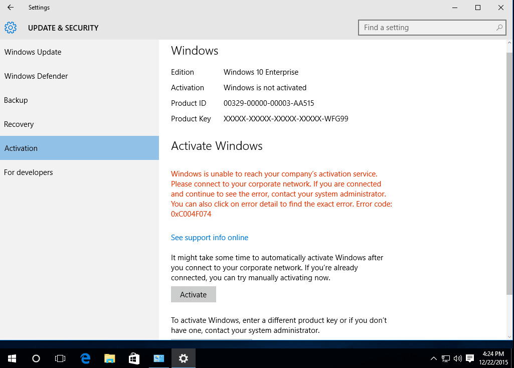 Исправлено: ошибка активации windows 0xc004f213 в windows 10 — ик-кэш