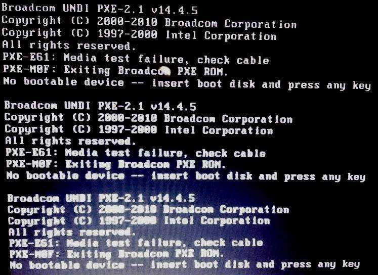Ошибка no bootable device – как устранить проблему