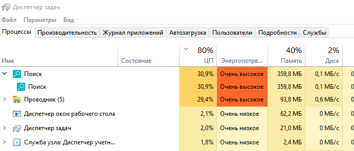 Отключение ненужных служб в windows 10