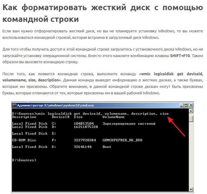 Как отформатировать жесткий диск