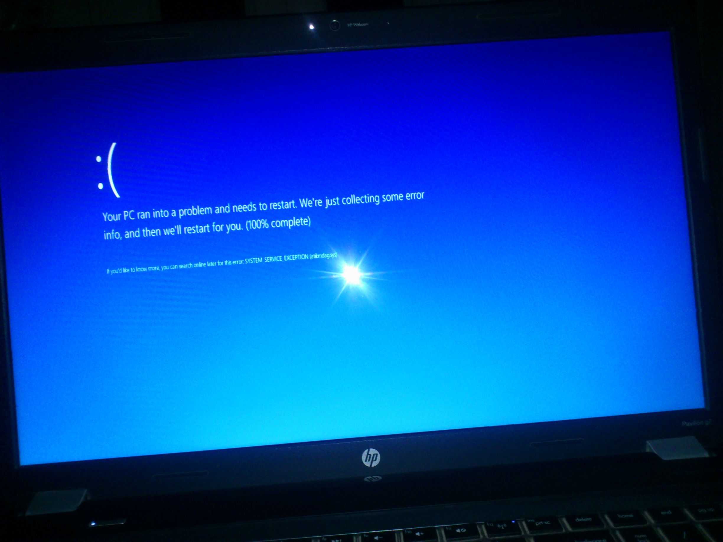 Устранение ошибки system_service_exception в windows 10