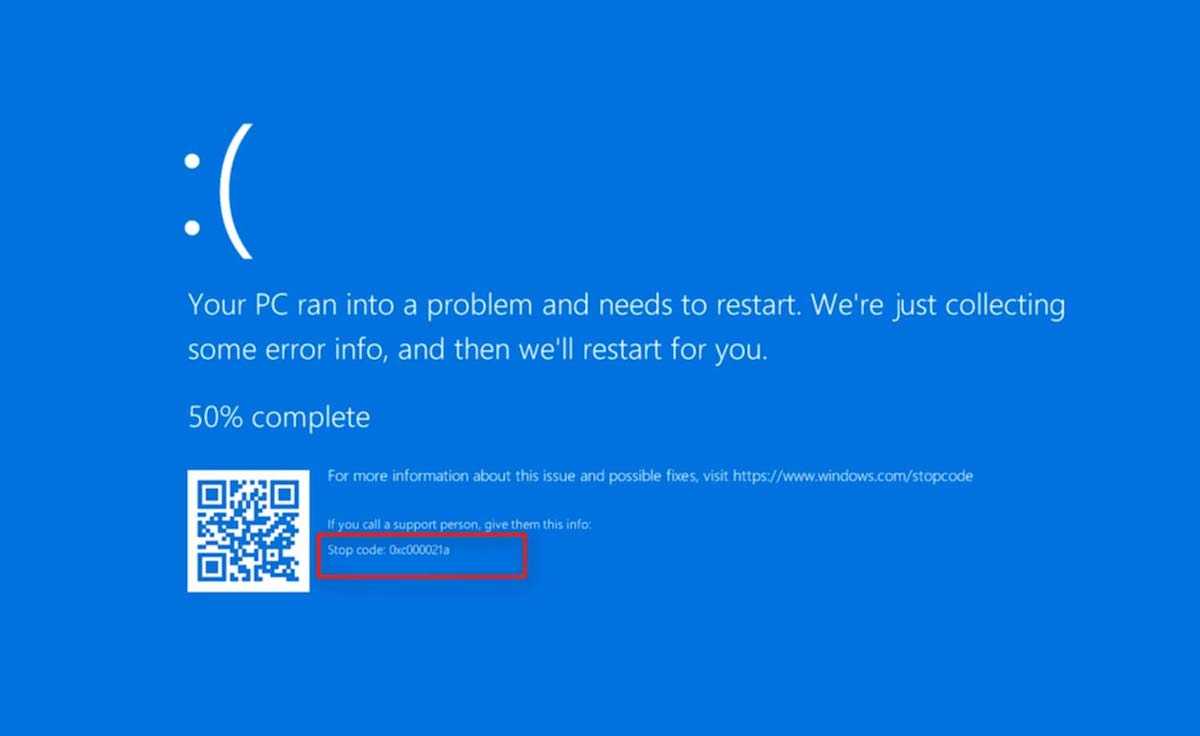 Как исправить синий экран смерти 0xc000021a на windows 7/8/10?