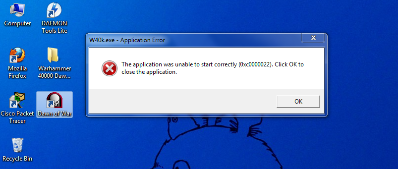 Ошибка при запуске приложения 0xc0000022 windows 10 как исправить