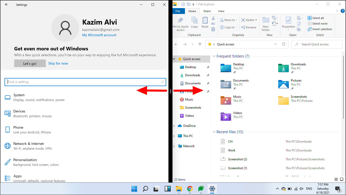 Как разделить экран на 2 части в windows 11 или windows 10