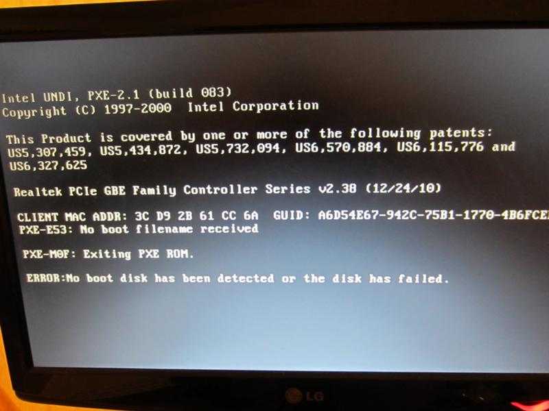 Как исправить ошибку no boot disk has been detected or the disk has failed