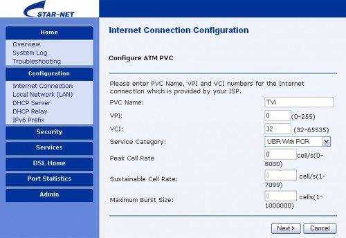 Ростелеком настройка роутера vpi vci